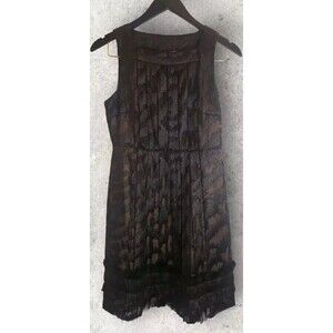 L.A.M.B By Gwen Stefani Silk Lined Dress Women's 4 Black  Pleated Fall 2007